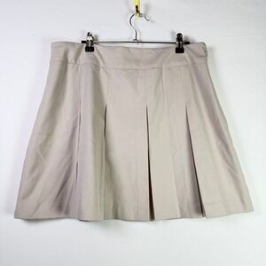 NEW YORK & COMPANY Beige Pleated Stretch Mini Skirt 12